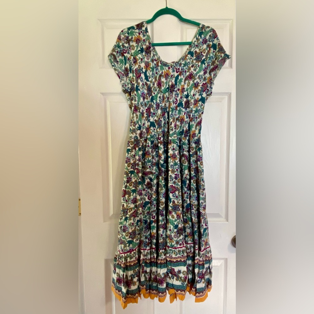 Soft Surroundings Green and Pink Casual Sundress